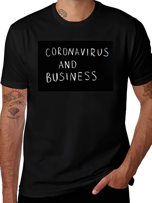 Camiseta Negra Coronavirus y Negocios