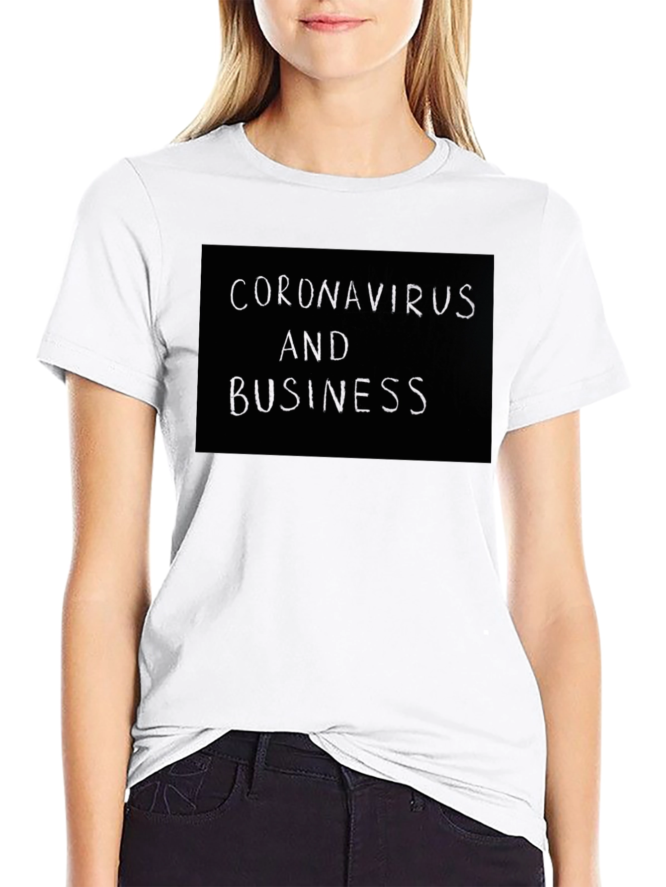 Camiseta Negra Coronavirus y Negocios