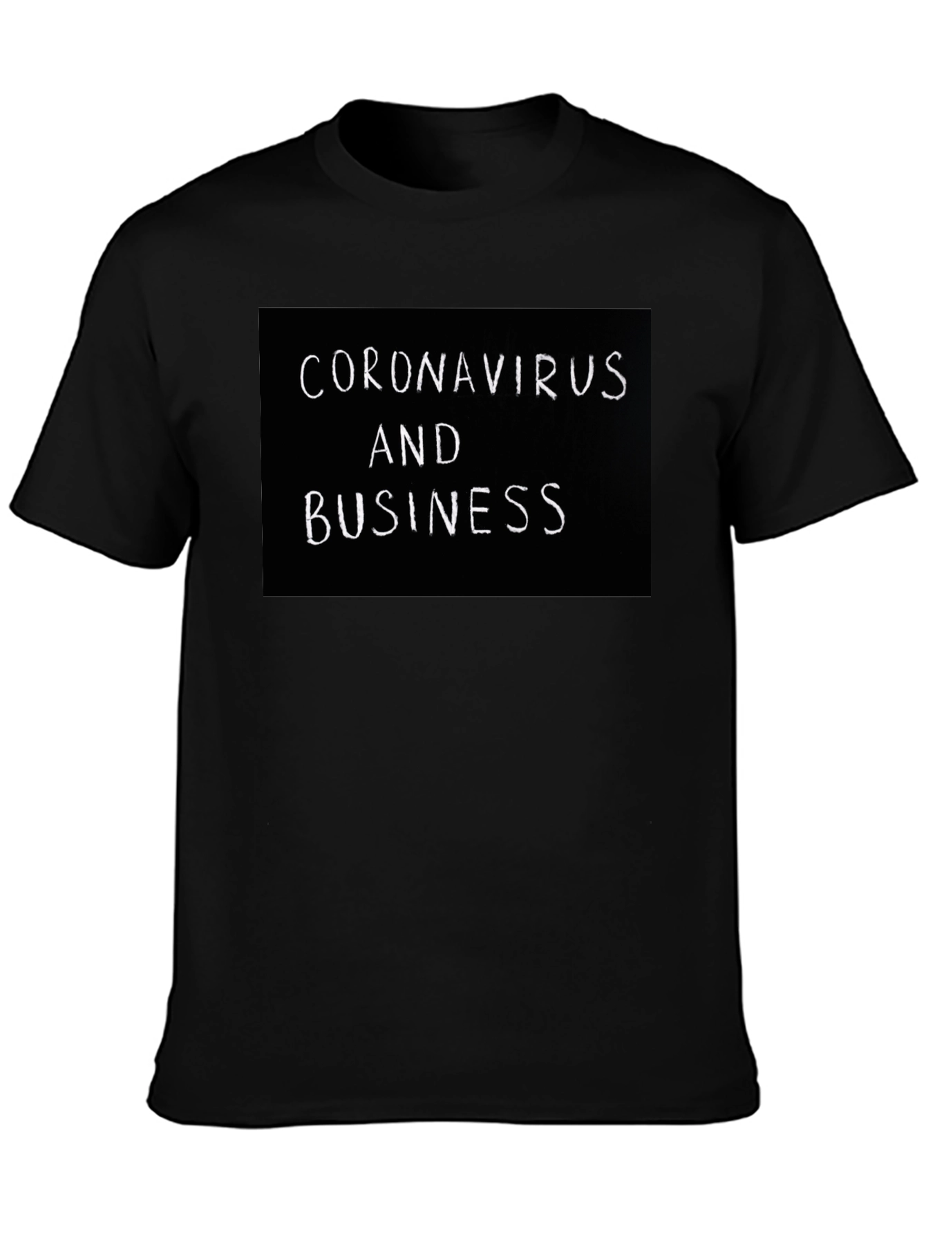 Camiseta Negra Coronavirus y Negocios