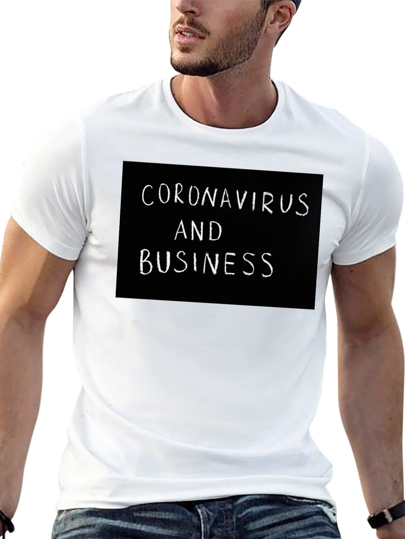 Camiseta Negra Coronavirus y Negocios