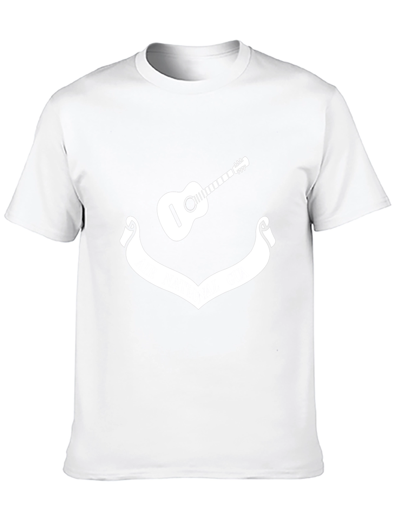 Camiseta Negra con Diseño de Guitarra y Cinta