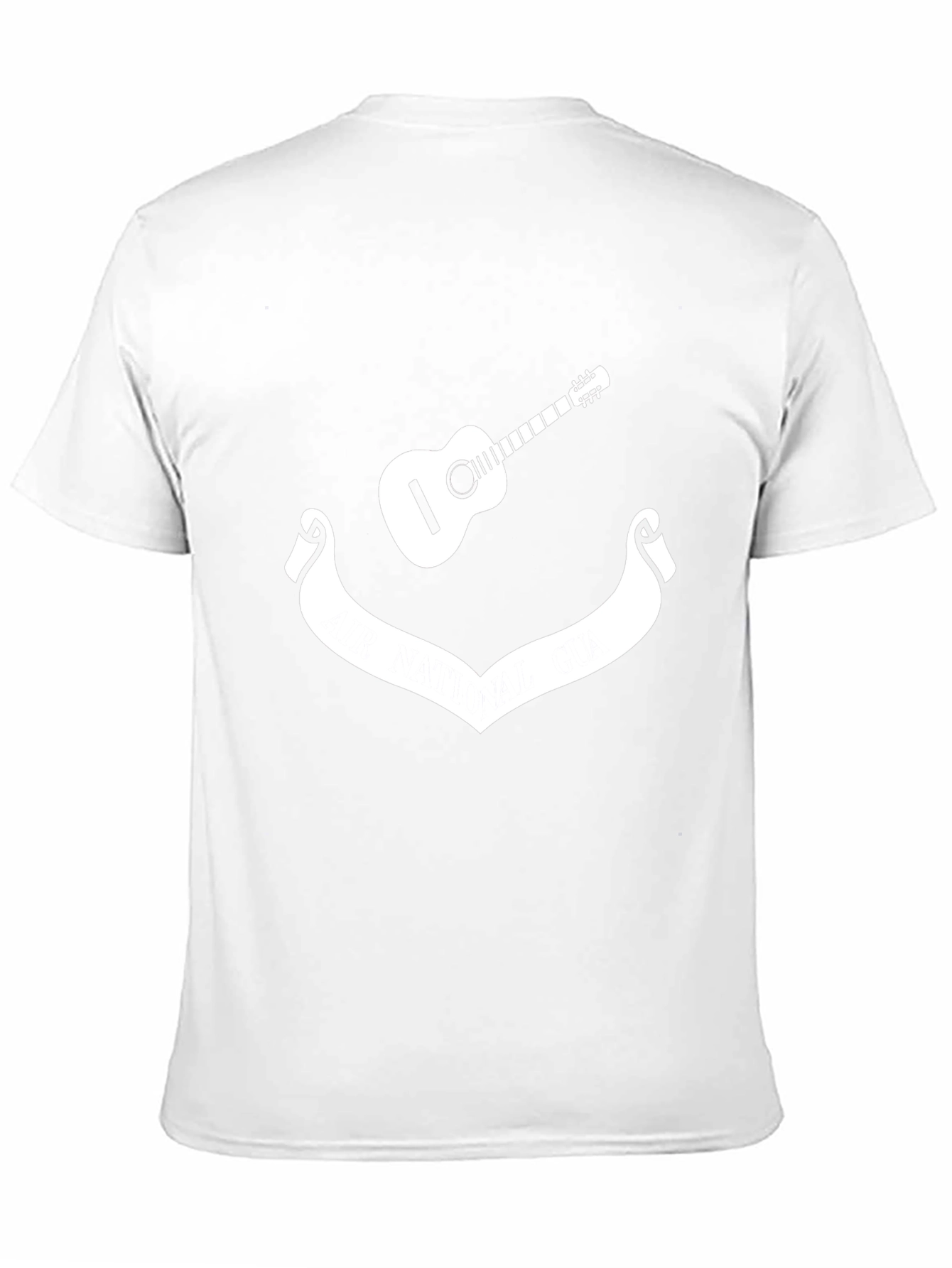 Camiseta Negra con Diseño de Guitarra y Cinta