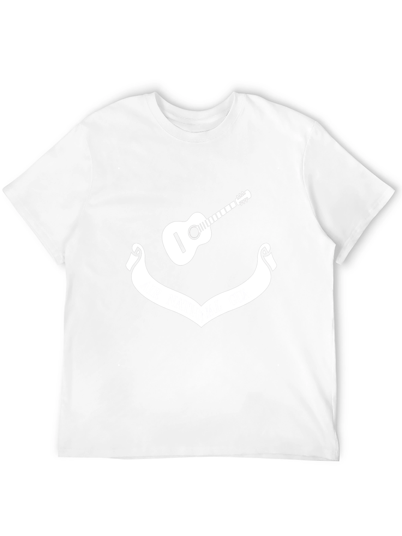 Camiseta Negra con Diseño de Guitarra y Cinta