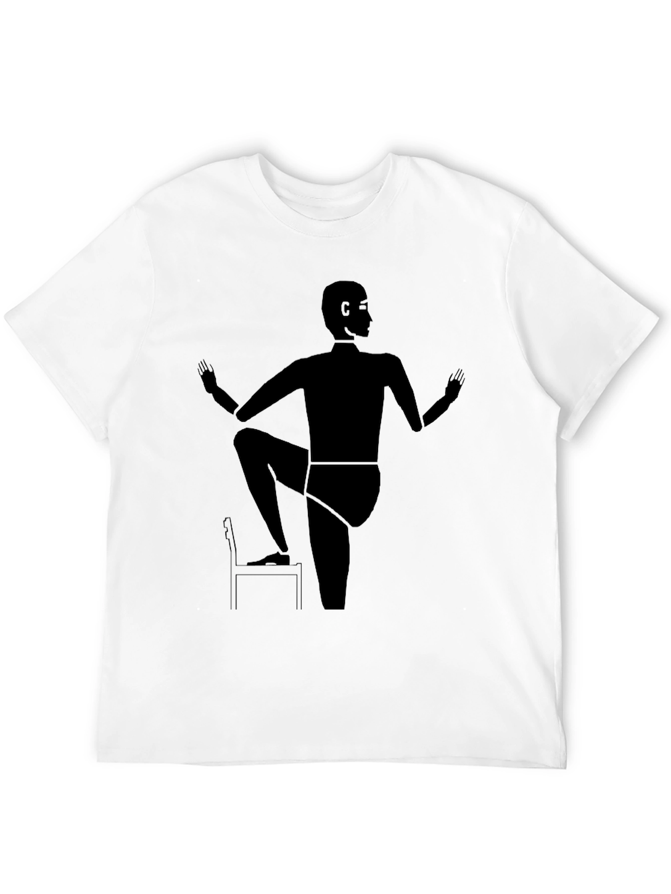 Camiseta Negra con Diseño Abstracto de Yoga