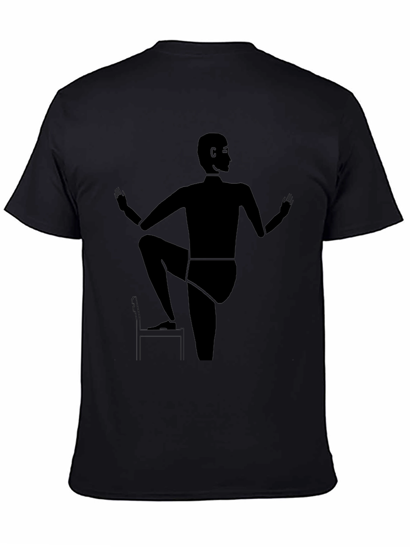 Camiseta Negra con Diseño Abstracto de Yoga