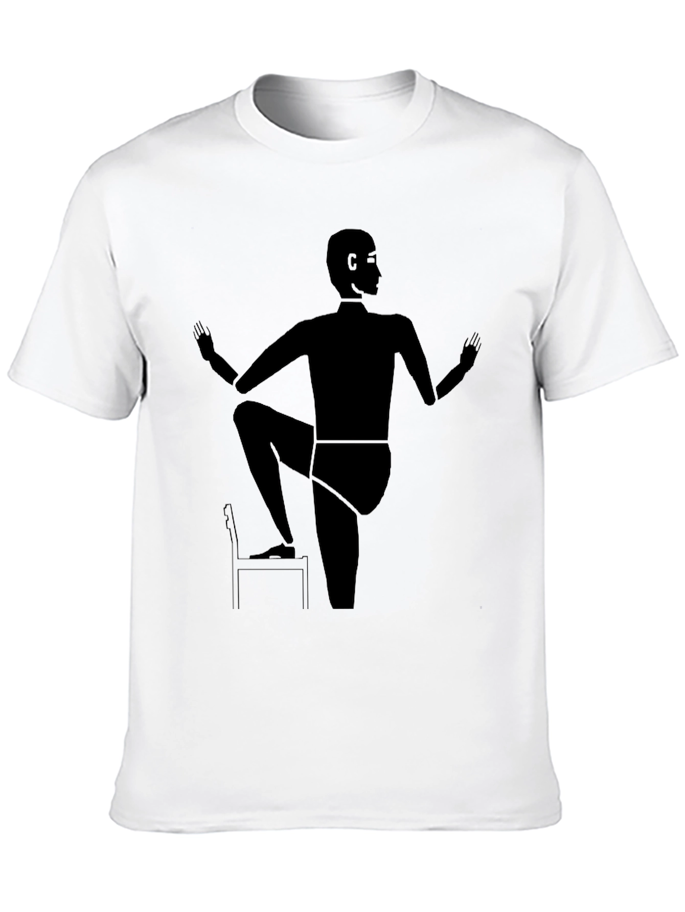 Camiseta Negra con Diseño Abstracto de Yoga