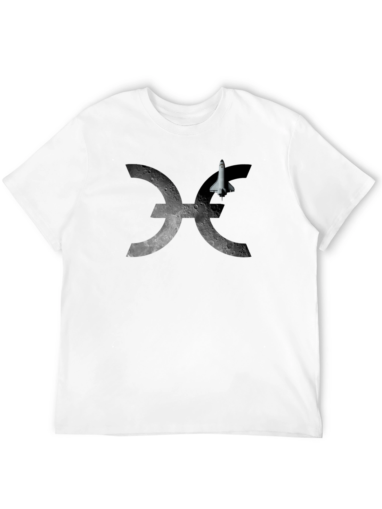 Camiseta Negra Espacial: Luna & Lanzadera