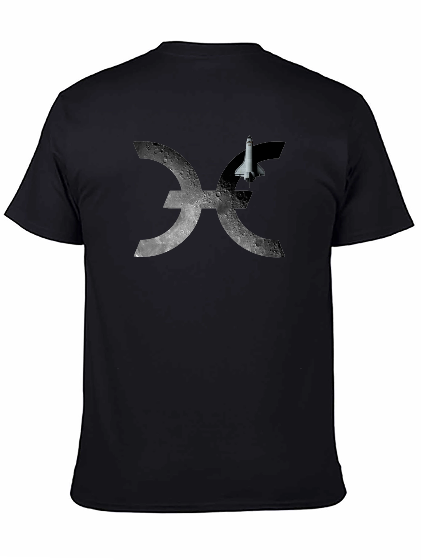 Camiseta Negra Espacial: Luna & Lanzadera