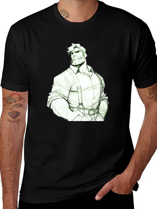 Camiseta Hombre Diseño Leñador Estilizado