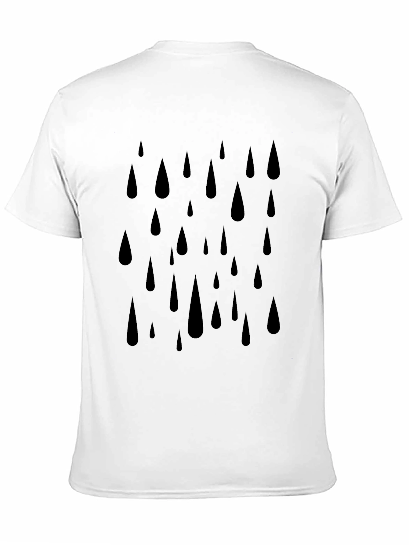 Camiseta Hombre Negra Estampado Gotas