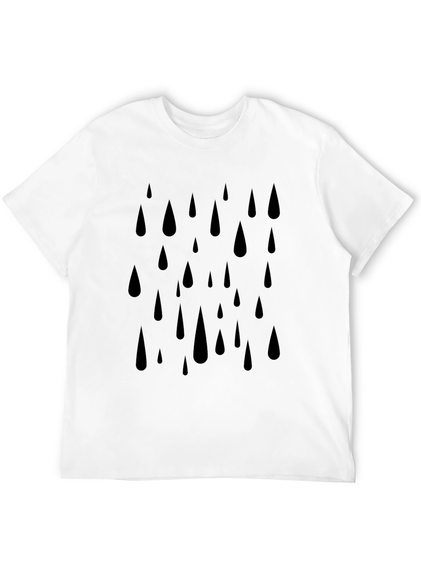 Camiseta Hombre Negra Estampado Gotas