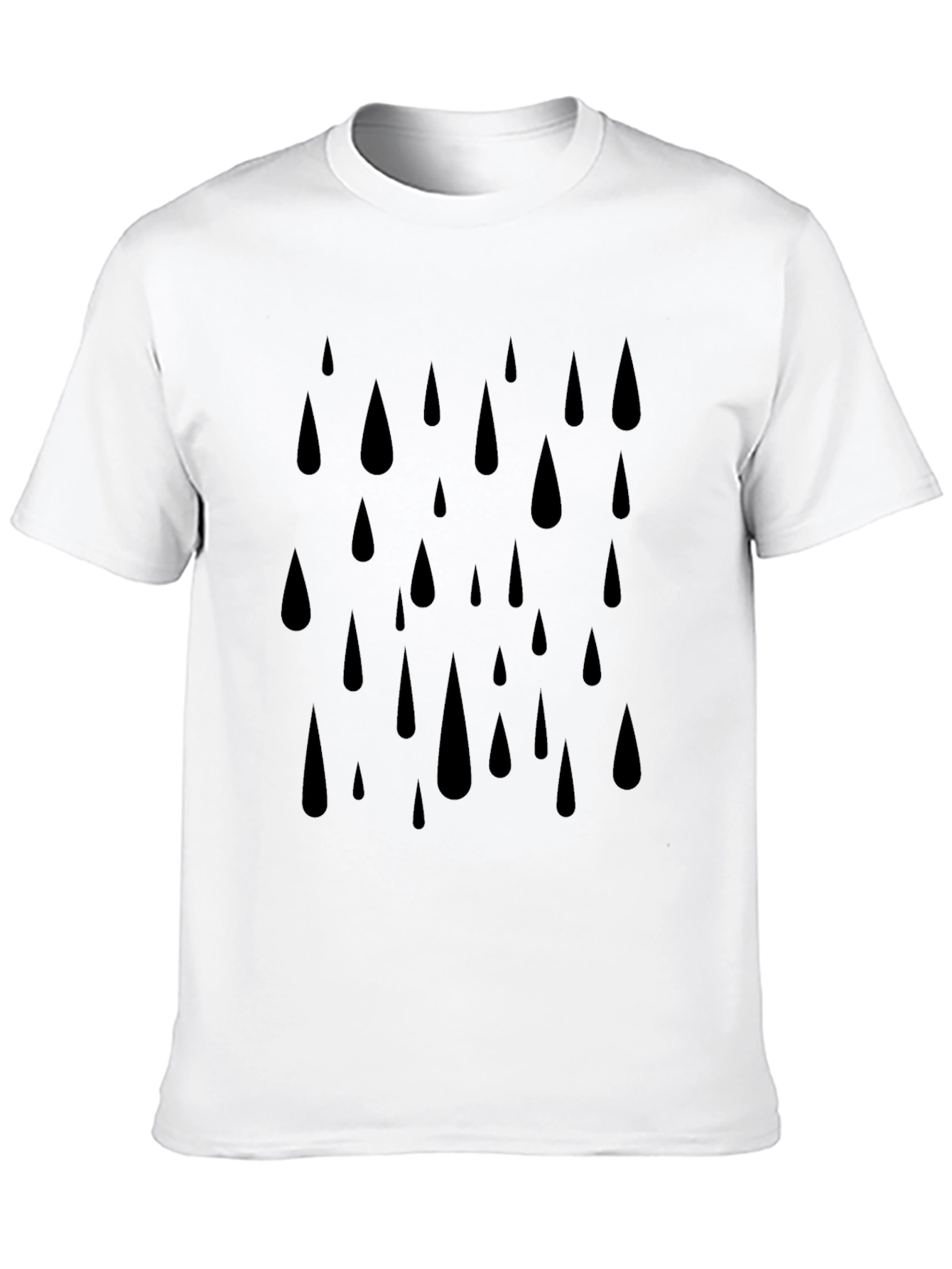 Camiseta Hombre Negra Estampado Gotas