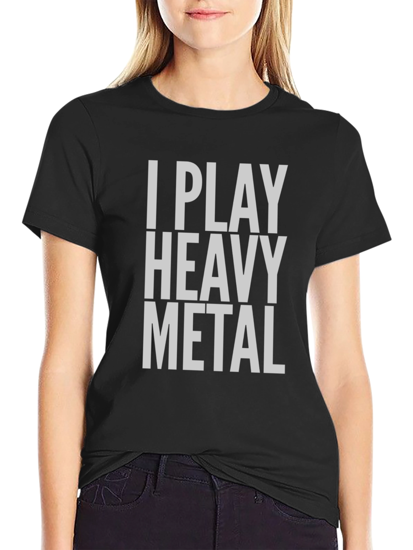 Camiseta Negra I Play Heavy Metal