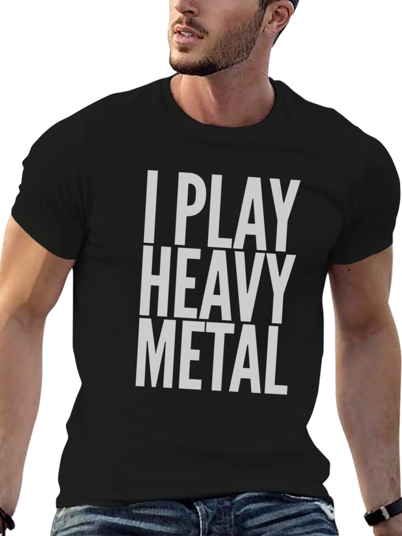 Camiseta Negra I Play Heavy Metal