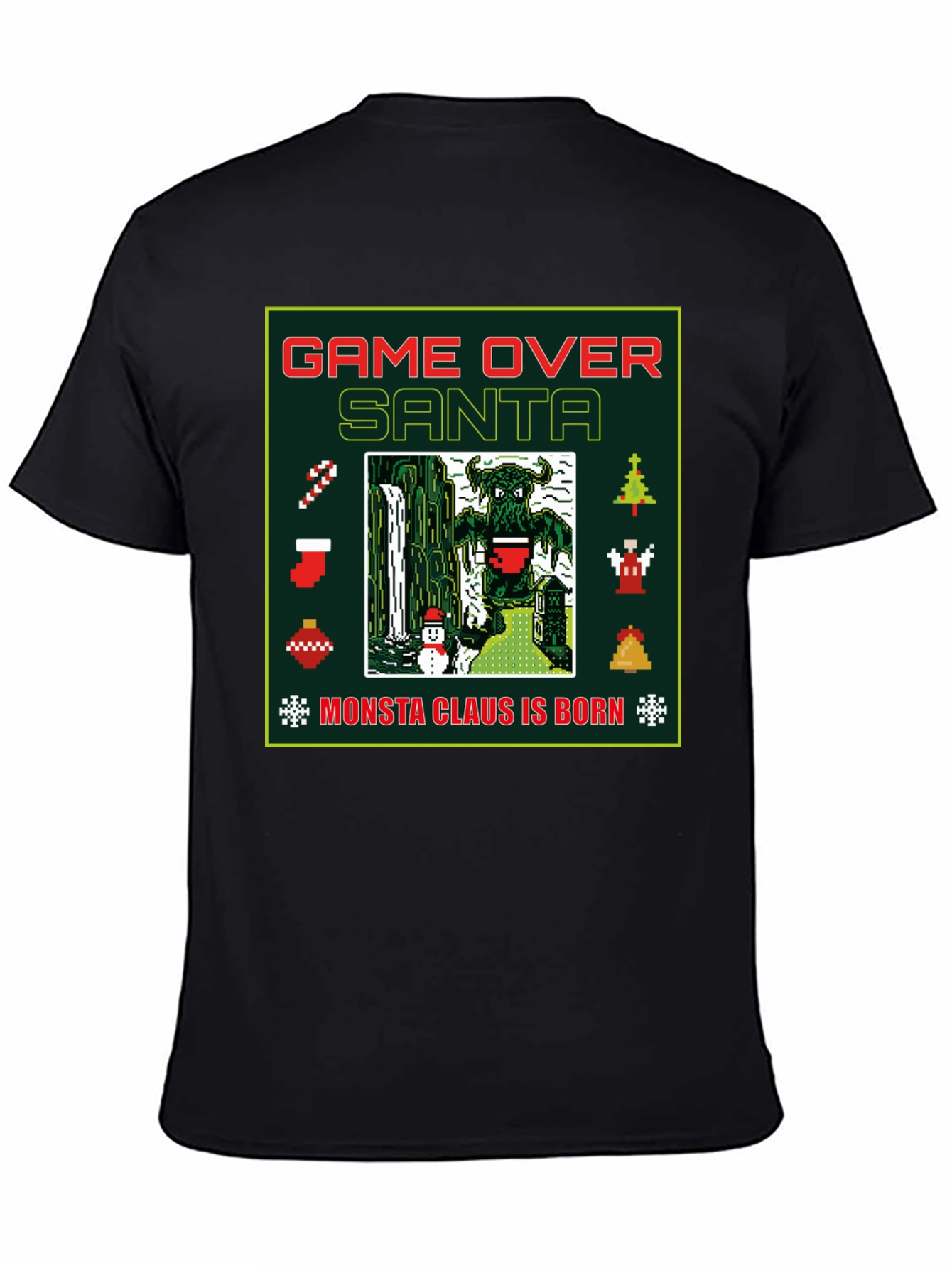 Camiseta Navideña Game Over Santa Monsta Claus