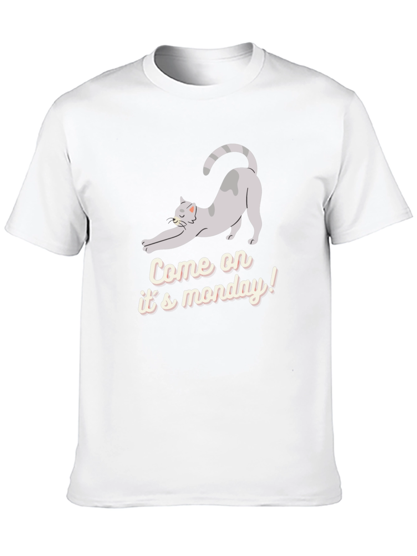 Camiseta Negra: Gato Perezoso Llega el Lunes