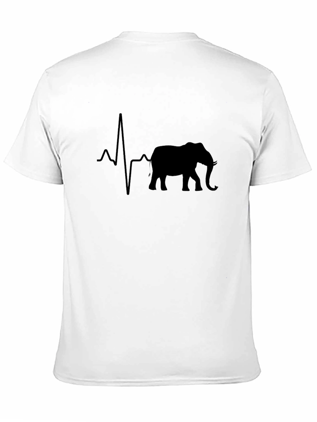 Camiseta Negra con Diseño de Elefante y Latido