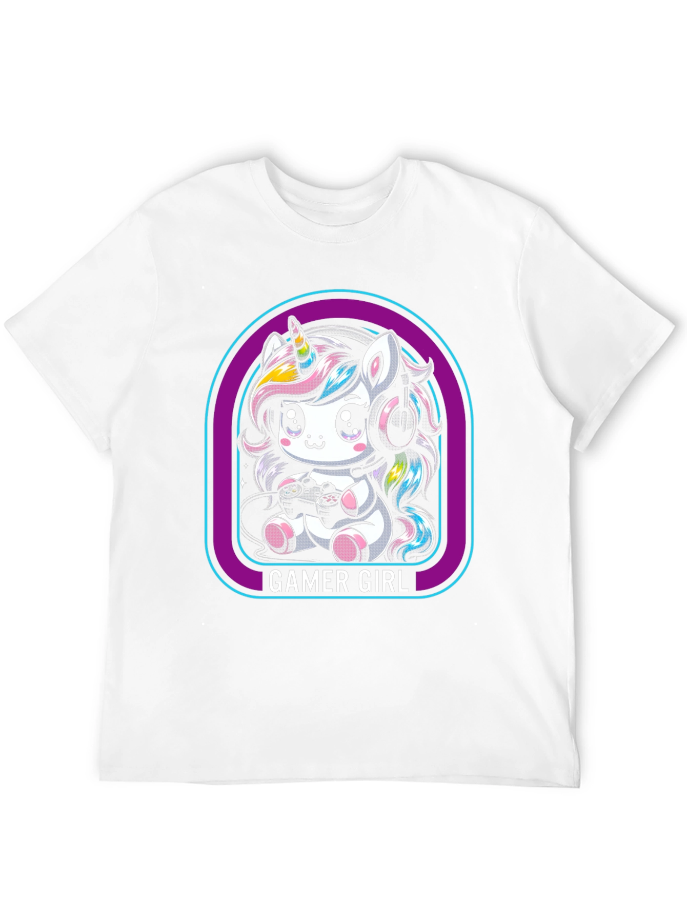 Camiseta Negra Unicornio Gamer Girl