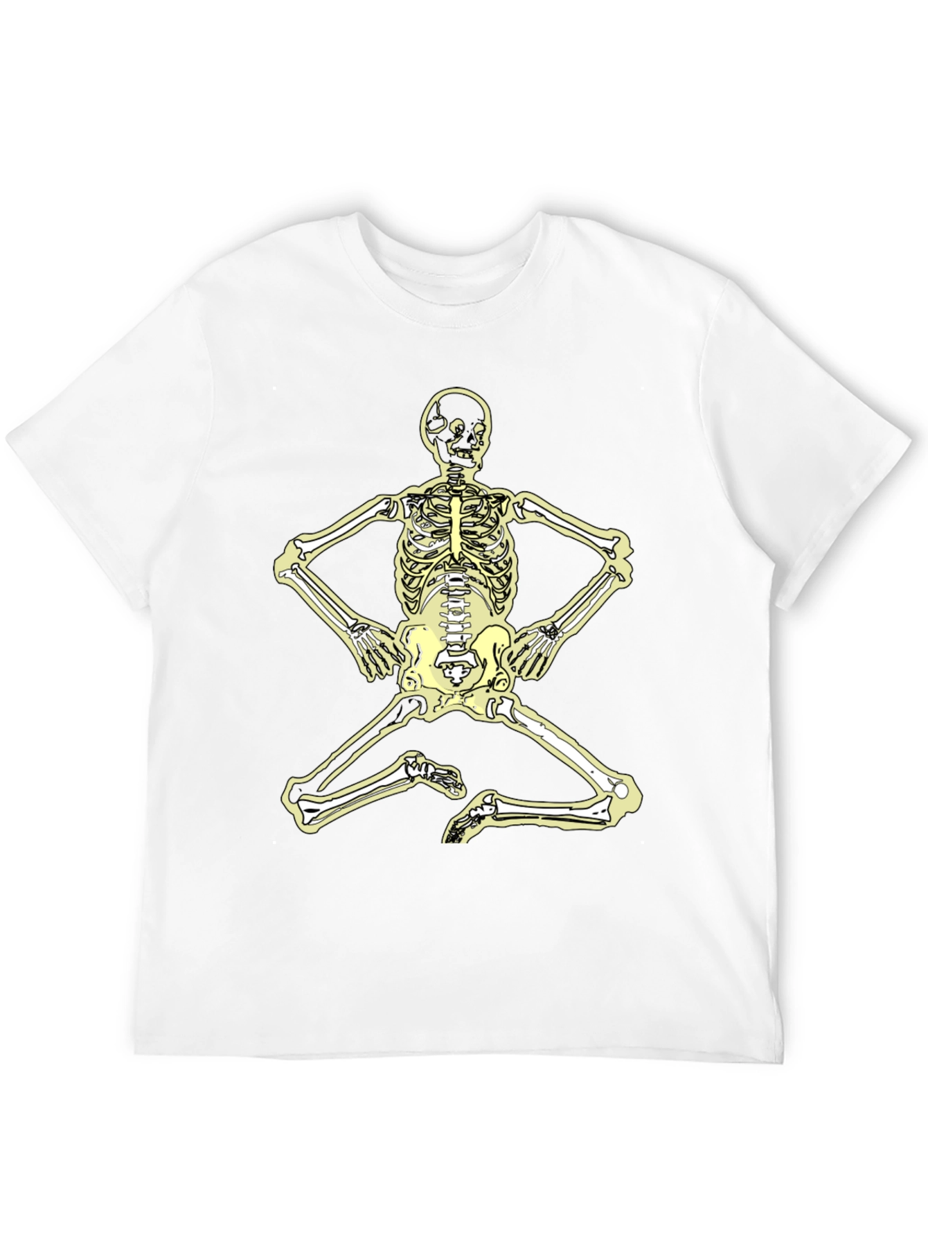Camiseta Negra con Diseño de Esqueleto Yoga