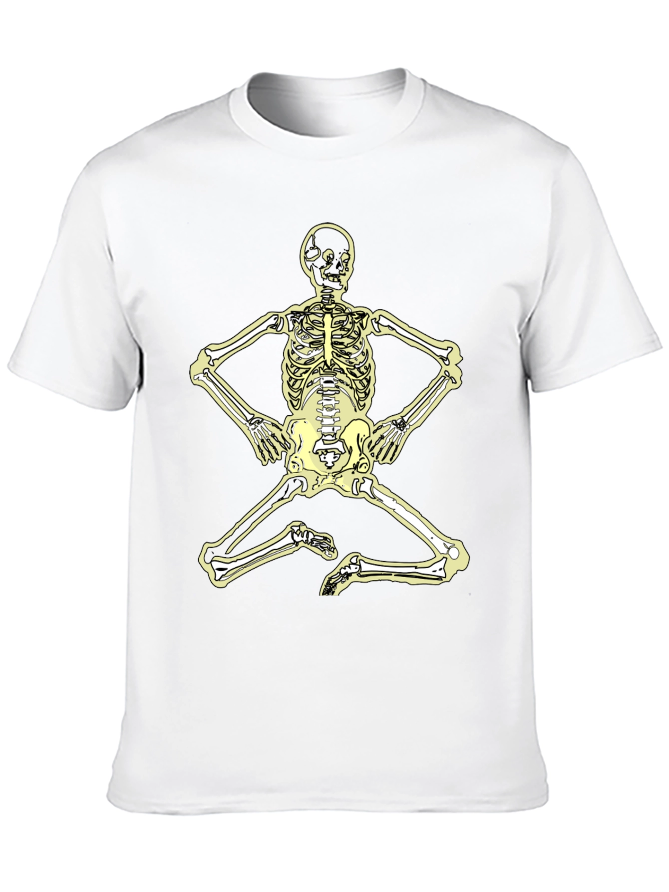 Camiseta Negra con Diseño de Esqueleto Yoga