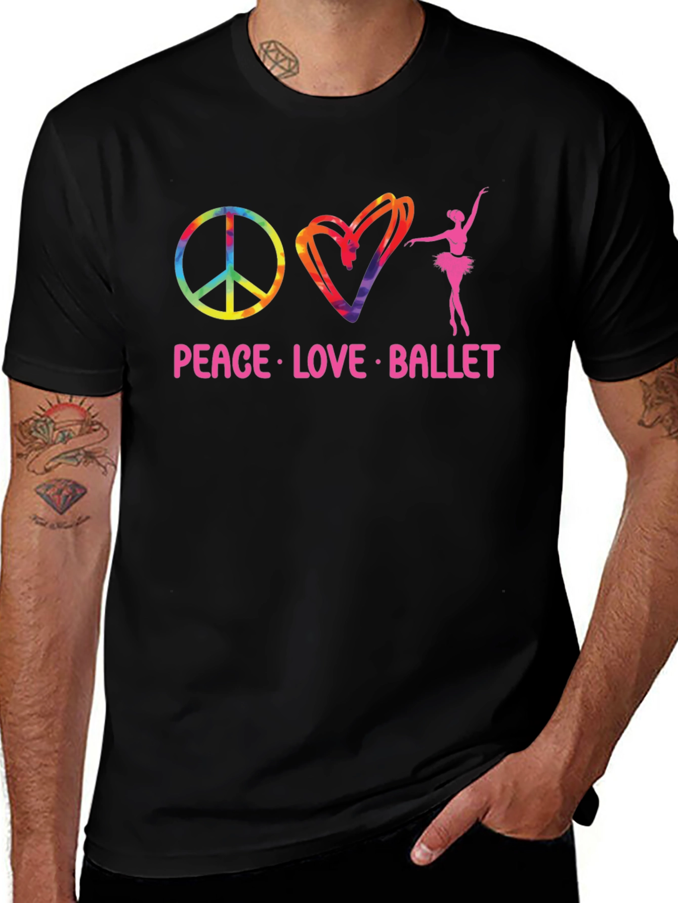 Camiseta Negra Peace Love Ballet