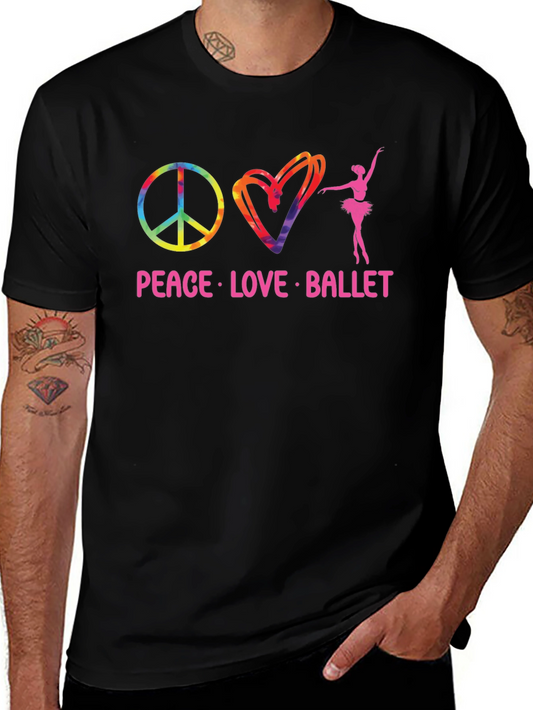 Camiseta Negra Peace Love Ballet