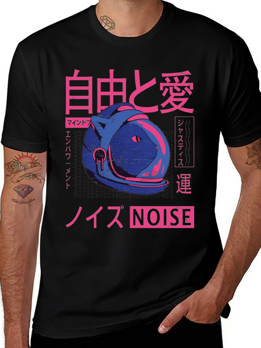 Camiseta Negra con Diseño Japonés Estilo Retro