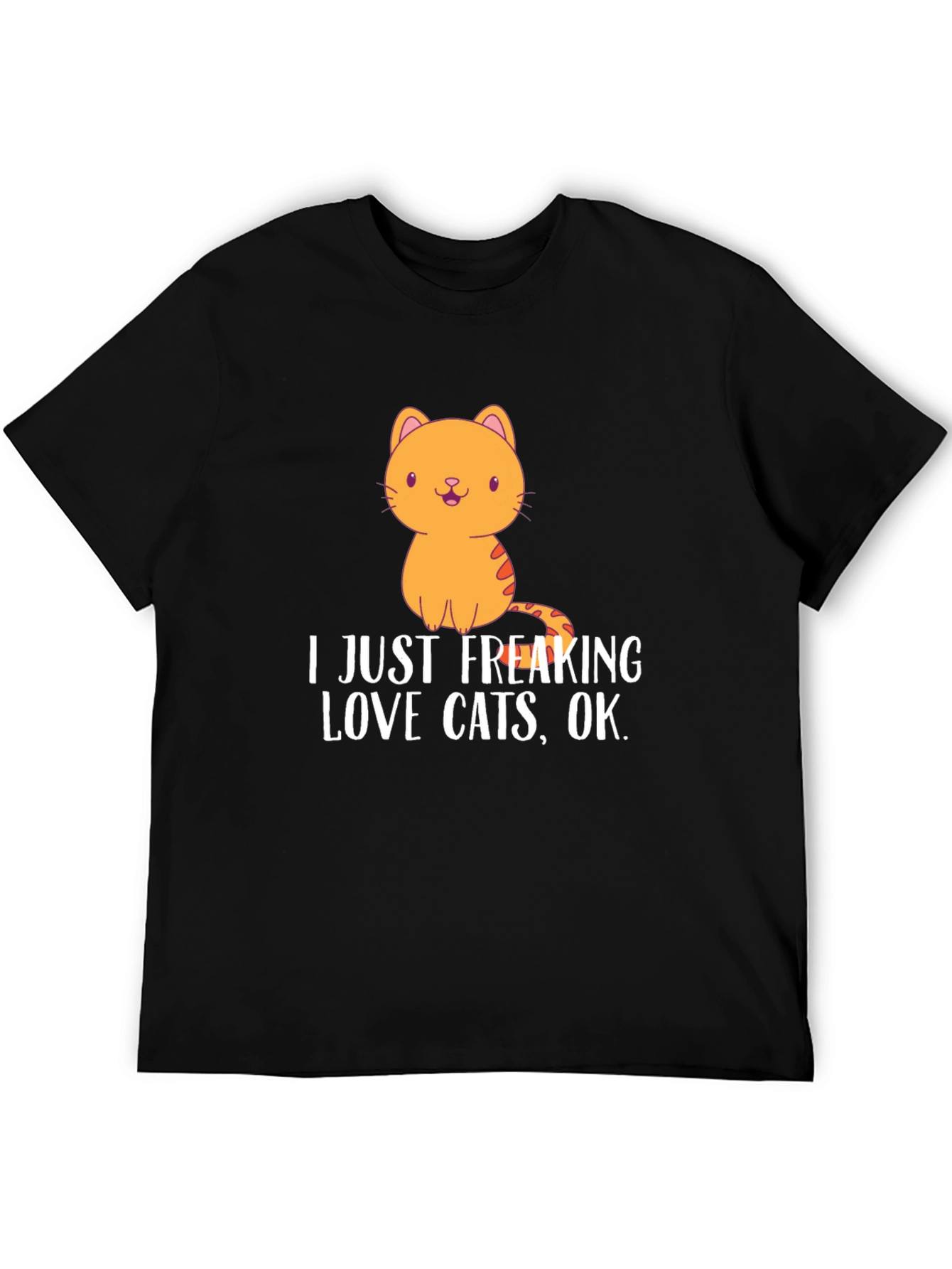 Camiseta Negra con Diseño de Gato Amo los Gatos