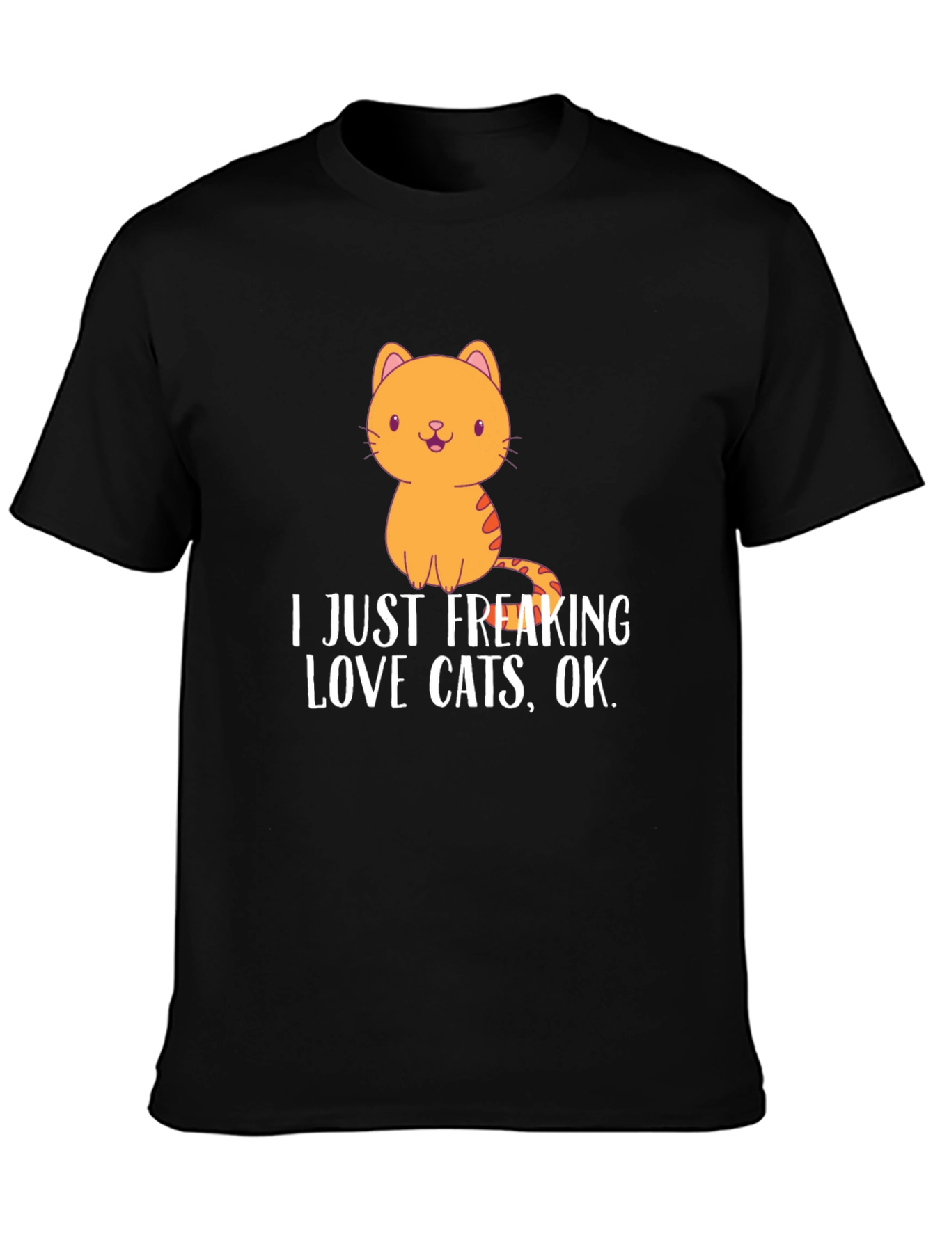 Camiseta Negra con Diseño de Gato Amo los Gatos