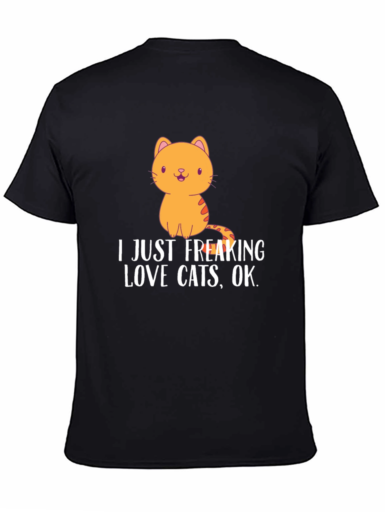 Camiseta Negra con Diseño de Gato Amo los Gatos