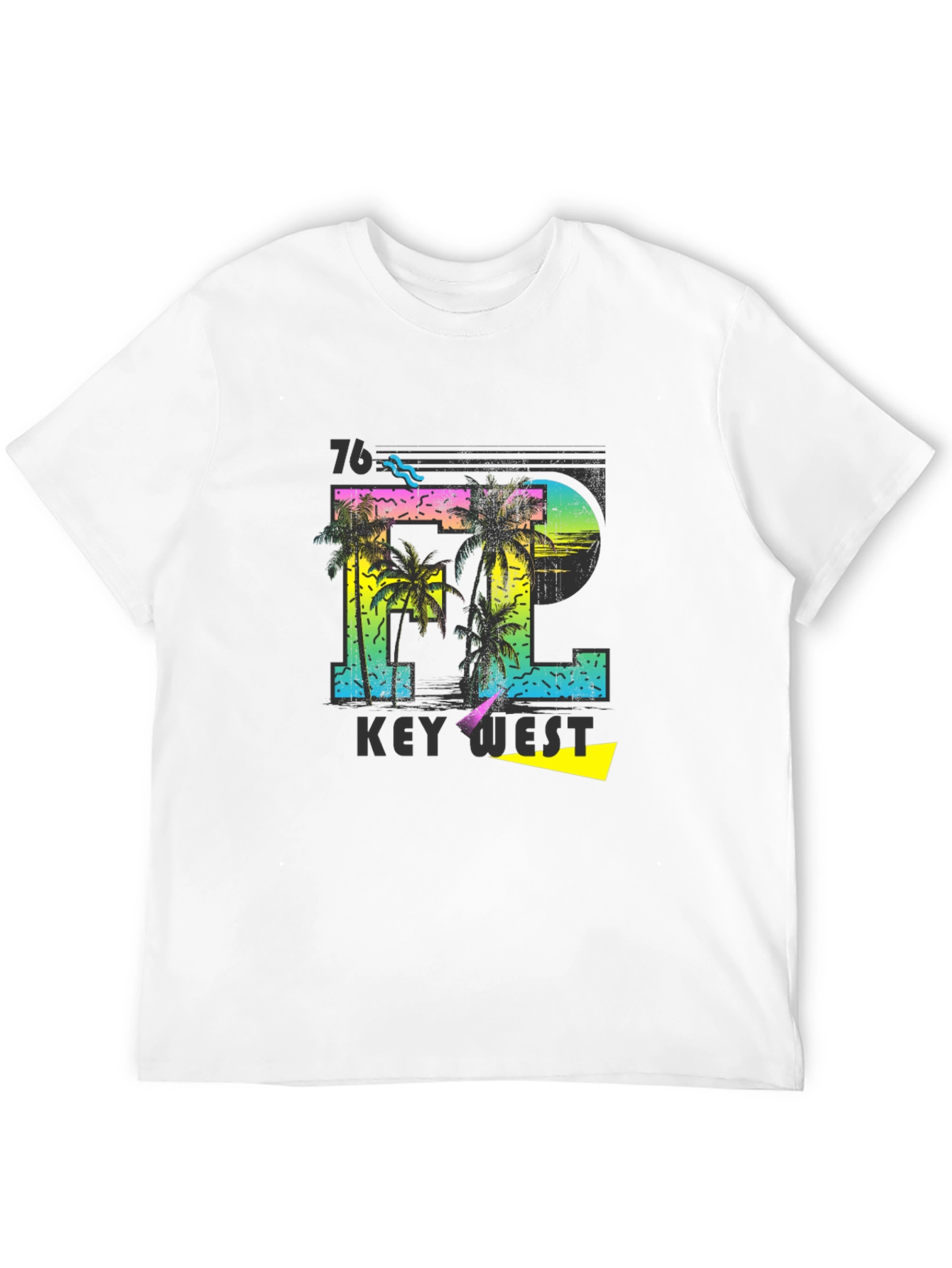 Camiseta Negra con Diseño Tropical Key West