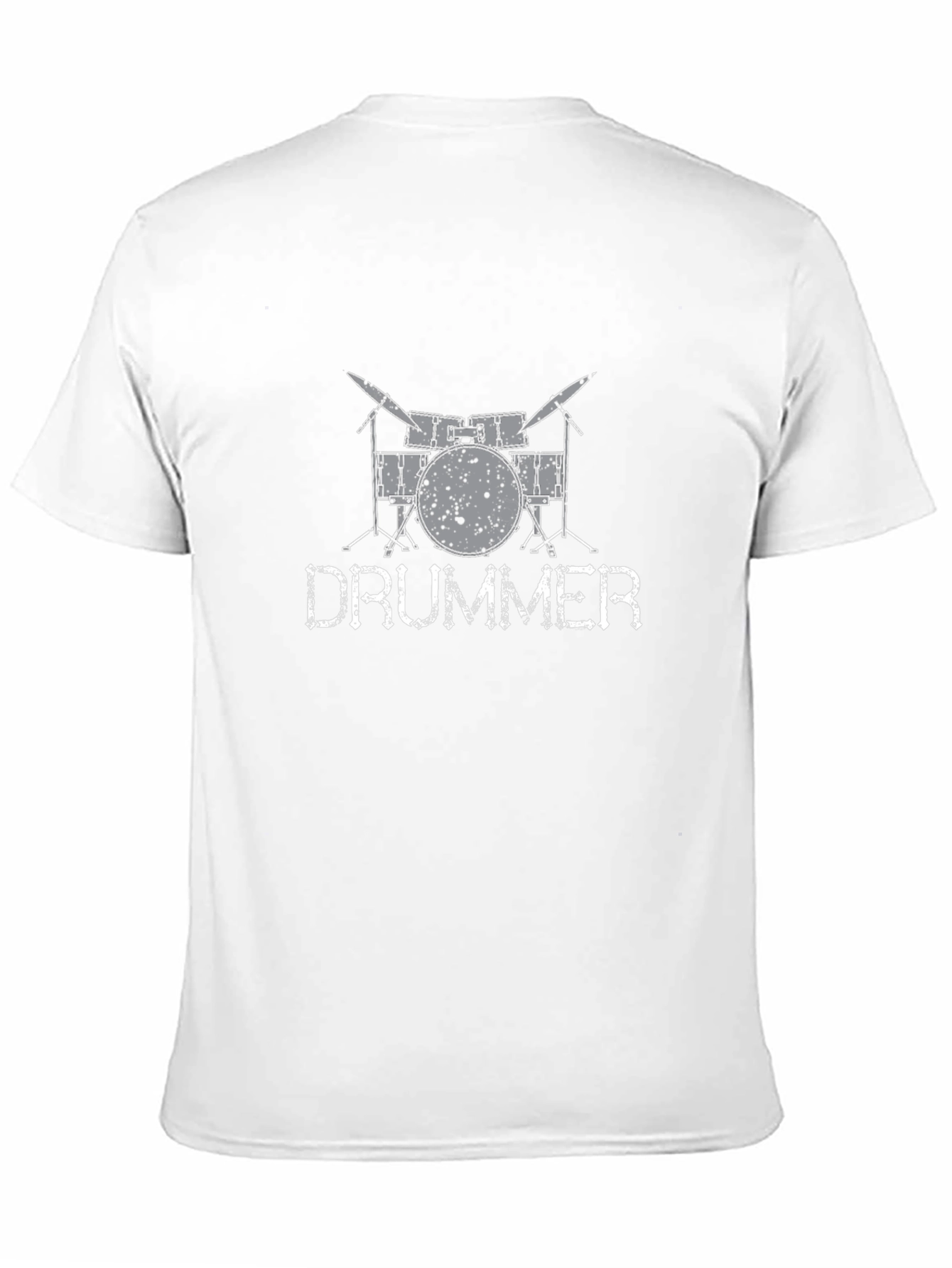 Camiseta Negra con Estampado de Batería y DRUMMER
