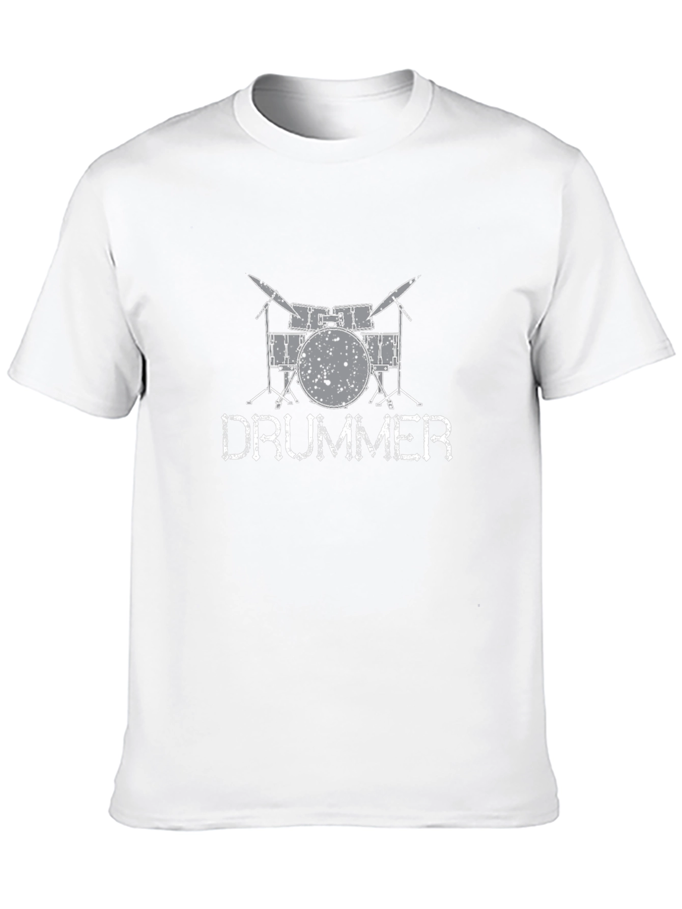 Camiseta Negra con Estampado de Batería y DRUMMER