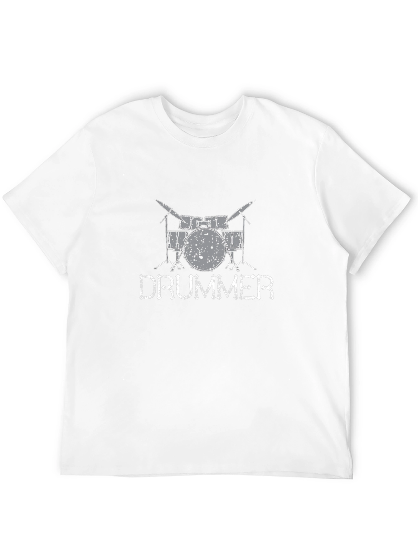Camiseta Negra con Estampado de Batería y DRUMMER