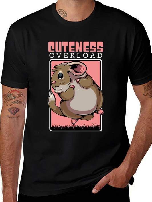 Camiseta Negra Cuteness Overload con Diseño de Hamster