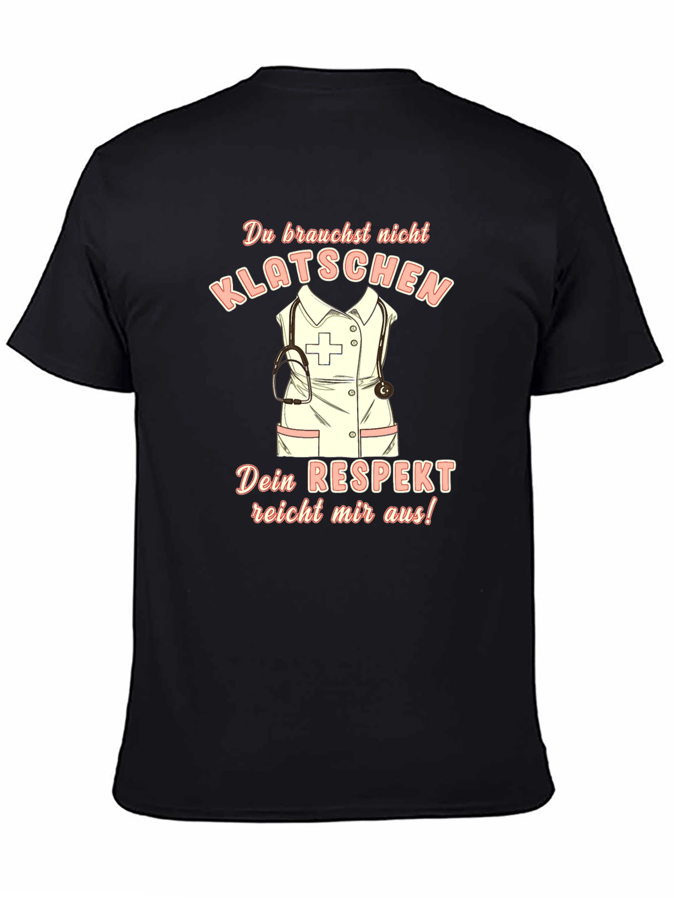 Camiseta Negra con Diseño de Enfermera