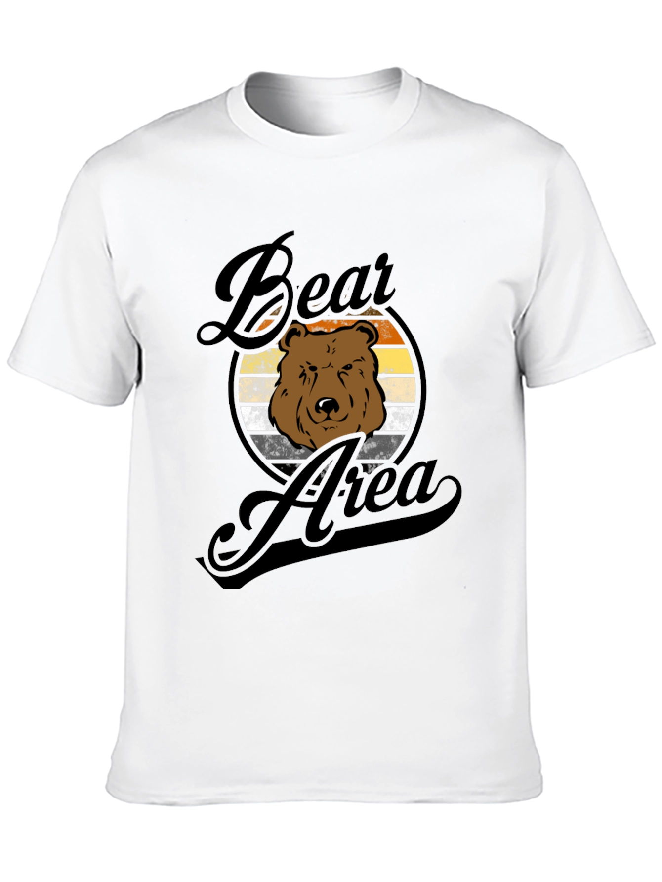 Camiseta Hombre Negra Diseño Oso Área