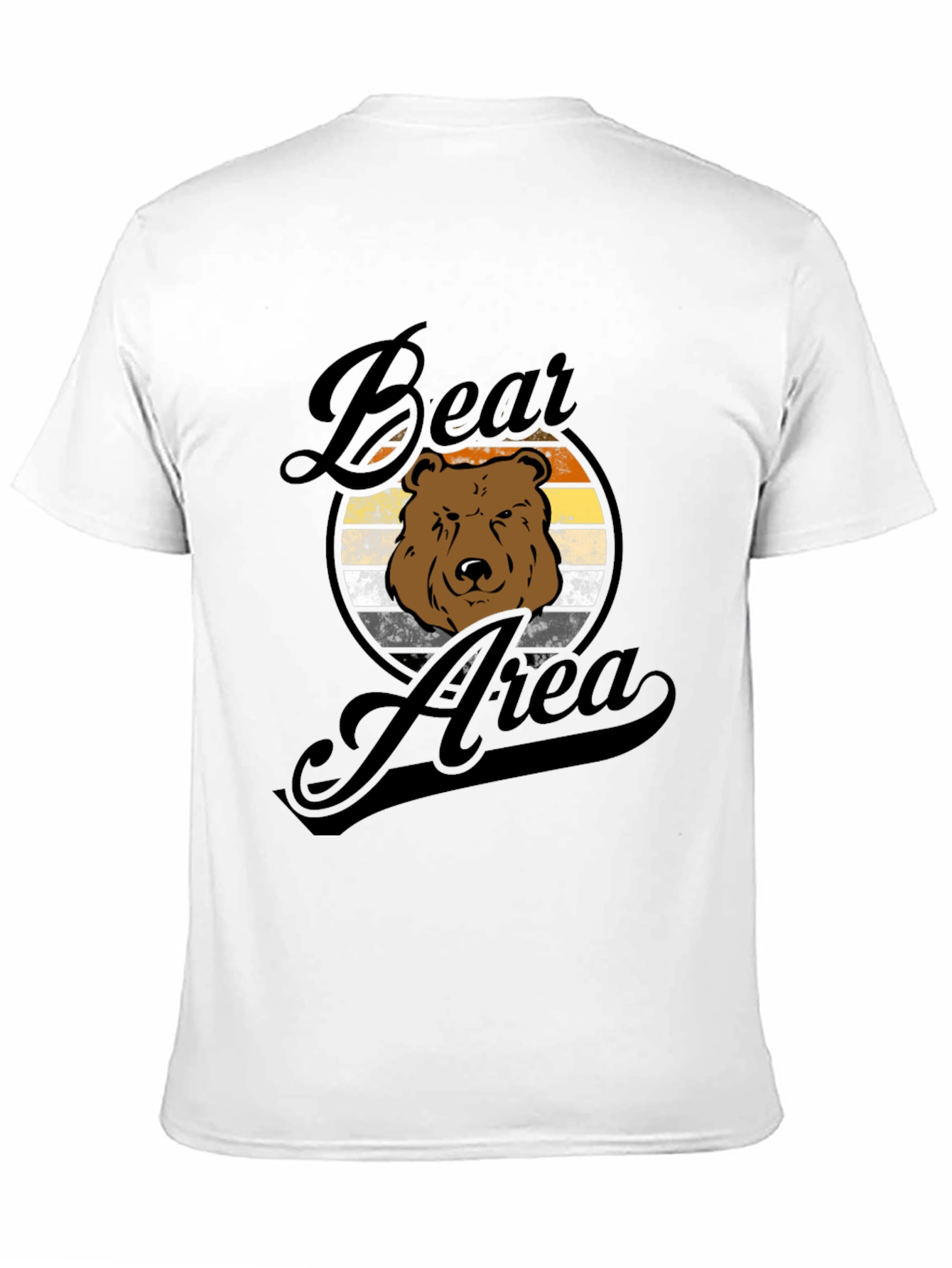 Camiseta Hombre Negra Diseño Oso Área