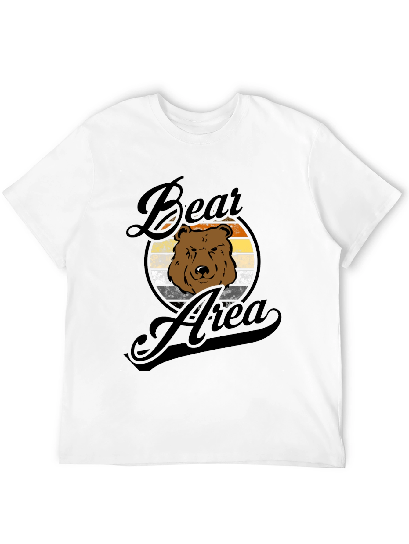 Camiseta Hombre Negra Diseño Oso Área