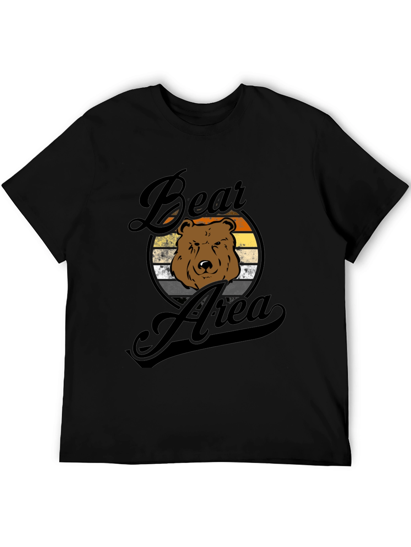 Camiseta Hombre Negra Diseño Oso Área