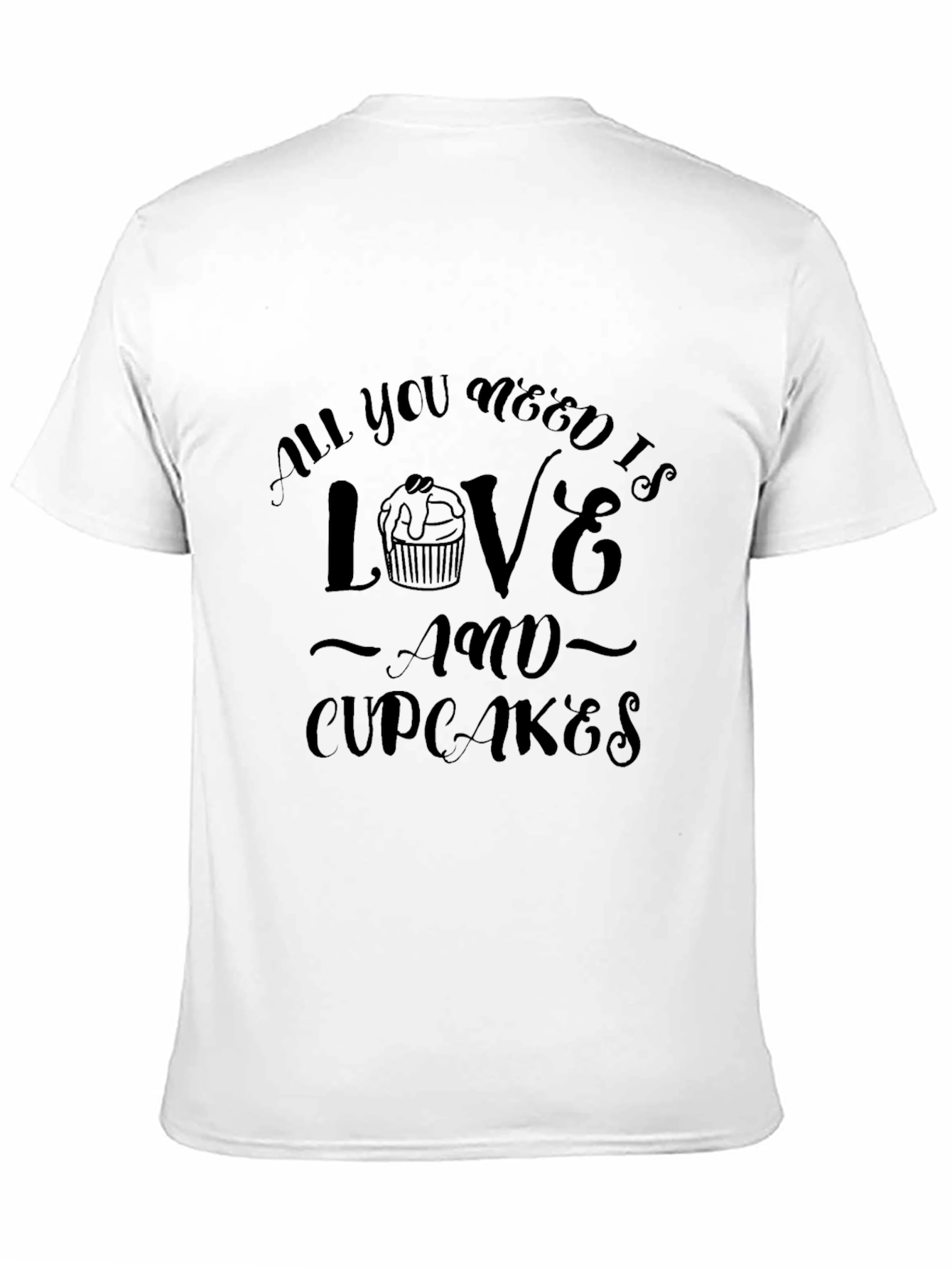 Camiseta Negra Amor y Cupcakes