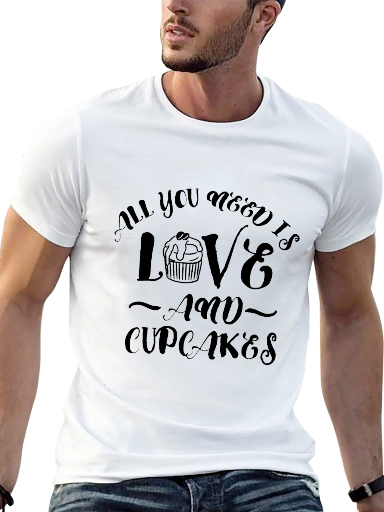 Camiseta Negra Amor y Cupcakes