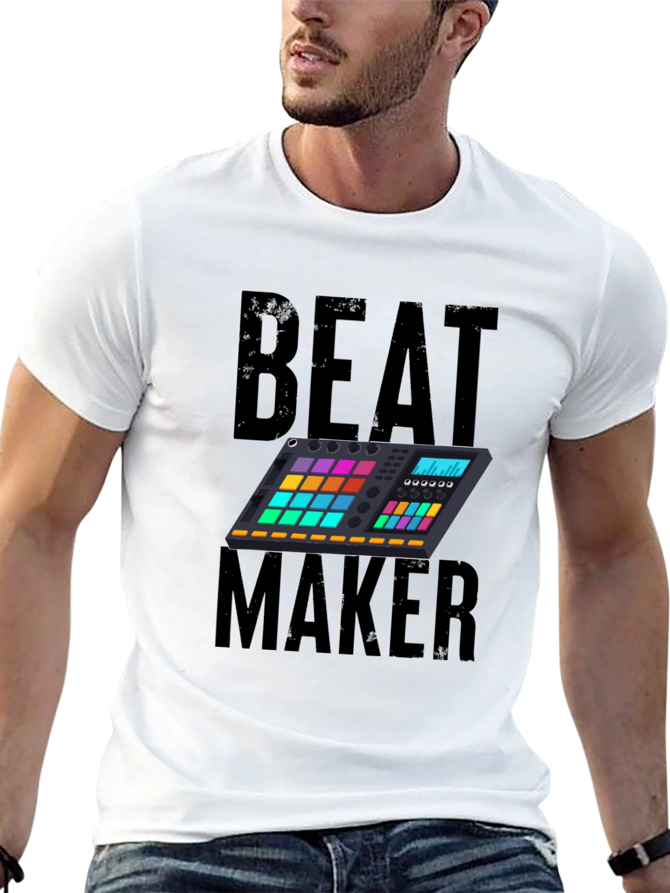 Camiseta Negra Beat Maker para Amantes de la Música
