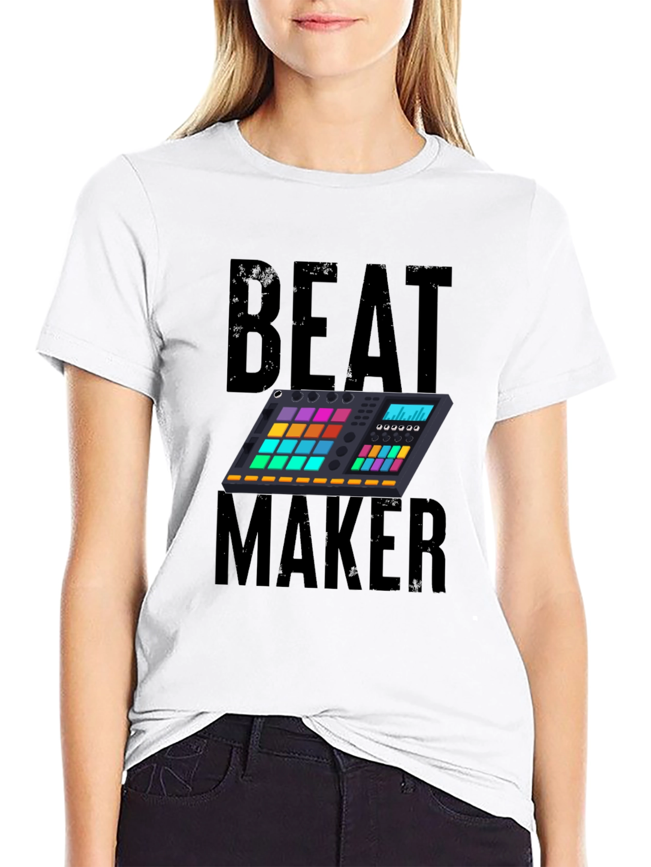 Camiseta Negra Beat Maker para Amantes de la Música