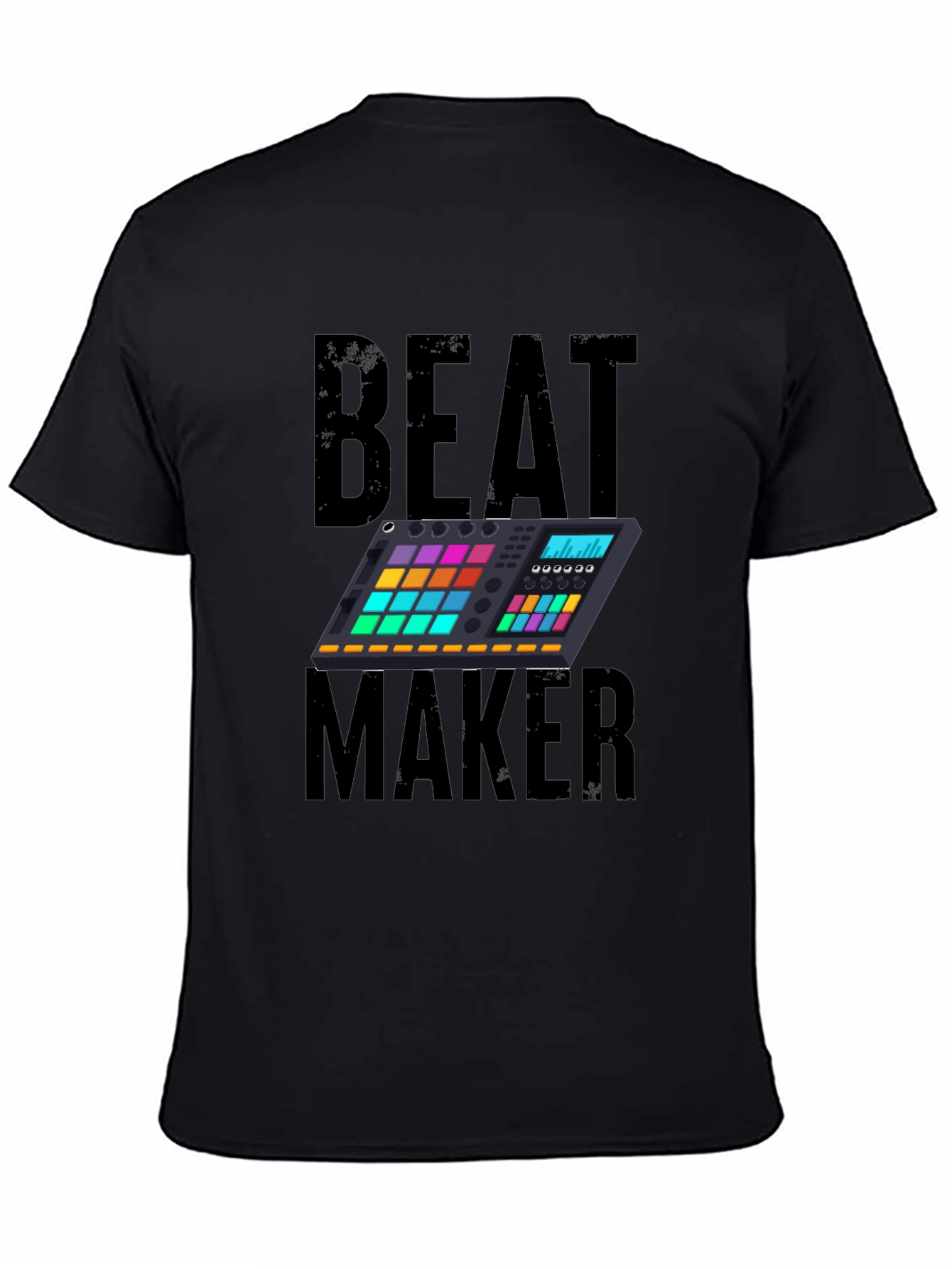 Camiseta Negra Beat Maker para Amantes de la Música