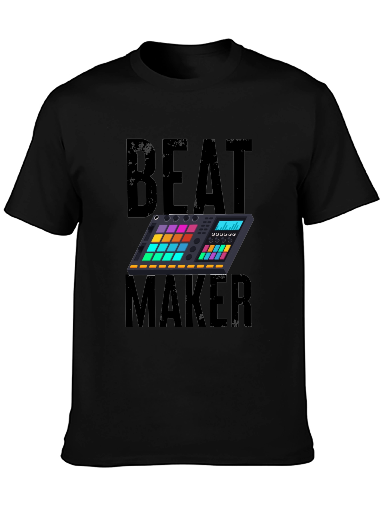 Camiseta Negra Beat Maker para Amantes de la Música