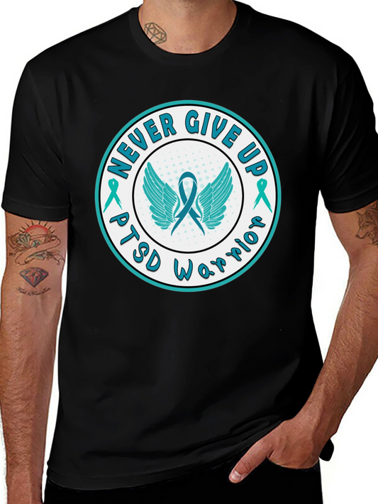 Camiseta Negra: Guerrero PTSD - Nunca te rindas