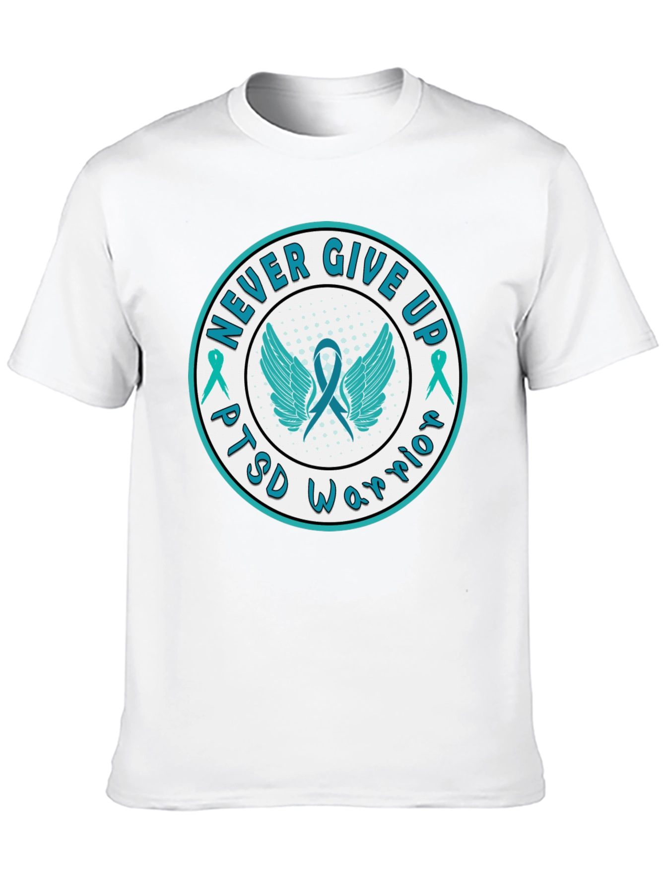 Camiseta Negra: Guerrero PTSD - Nunca te rindas