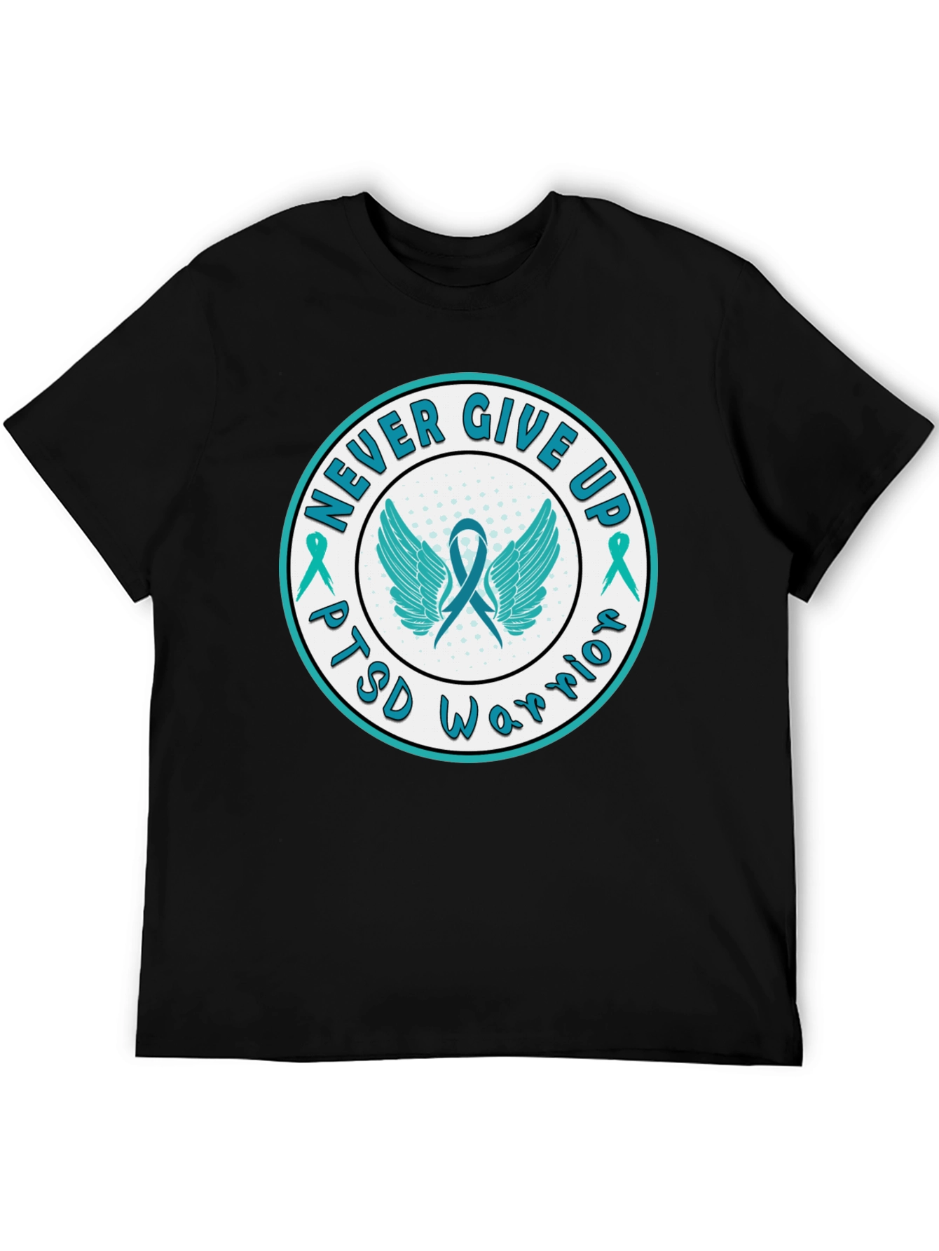 Camiseta Negra: Guerrero PTSD - Nunca te rindas
