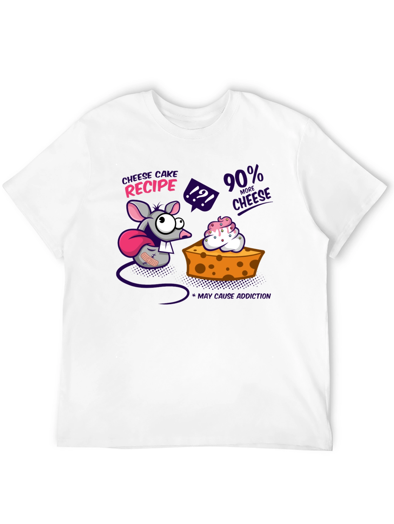 Camiseta Negra Divertida con Diseño de Ratón y Queso